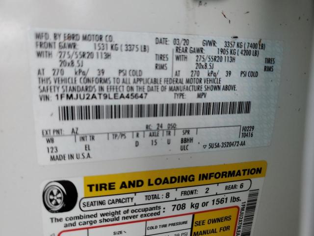 Photo 10 from auction – 2020 FORD EXPEDITION with VIN 1FMJU2AT9LEA45647