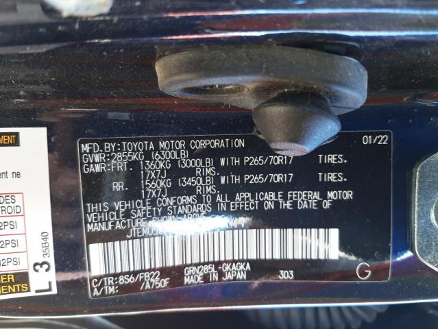 Photo 10 from auction – 2022 TOYOTA 4RUNNER SR with VIN JTEMU5JR5N6027842