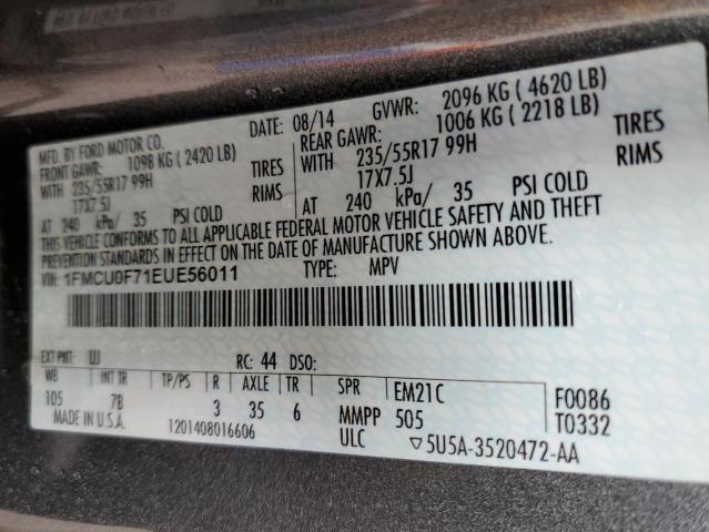 Photo 10 from auction – 2014 FORD ESCAPE S with VIN 1FMCU0F71EUE56011