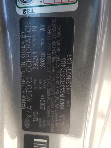Photo 10 from auction – 2012 KIA FORTE SX with VIN KNAFW6A37C5573485