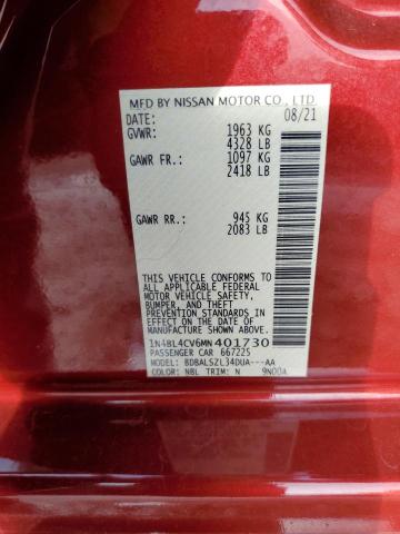 Photo 10 from auction – 2021 NISSAN ALTIMA SR with VIN 1N4BL4CV6MN401730