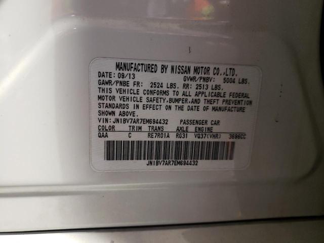 Photo 10 from auction – 2014 INFINITI Q50 BASE with VIN JN1BV7AR7EM694432