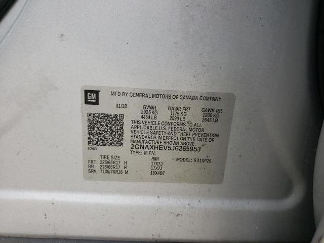 Photo 10 from auction – 2018 CHEVROLET EQUINOX LS with VIN 2GNAXHEV5J6265953