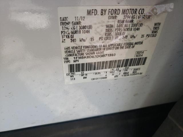 Photo 10 from auction – 2013 FORD EXPLORER X with VIN 1FM5K8D87DGB71593