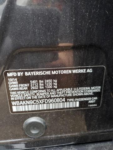 Photo 10 from auction – 2015 BMW 550 I with VIN WBAKN9C5XFD960804