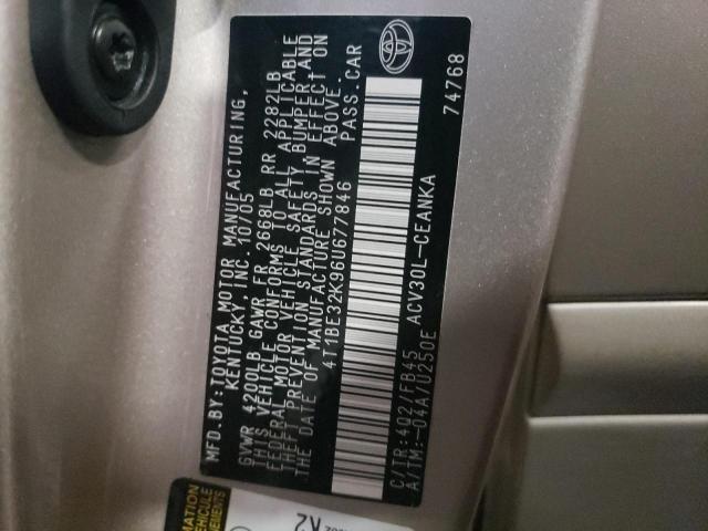 Photo 10 from auction – 2006 TOYOTA CAMRY LE with VIN 4T1BE32K96U677846