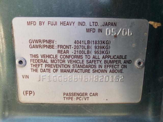 Photo 10 from auction – 2006 SUBARU IMPREZA OU with VIN JF1GG68646H820152