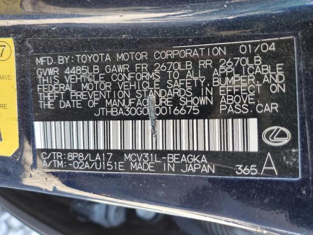 Photo 10 from auction – 2004 LEXUS ES 330 with VIN JTHBA30G040016675