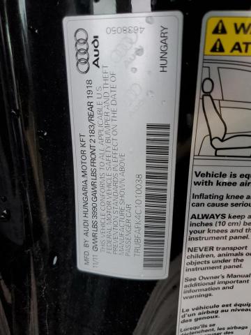 Photo 10 from auction – 2012 AUDI TT PREMIUM with VIN TRUBFAFK4C1010038