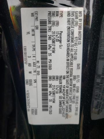 Photo 10 from auction – 2015 FORD FOCUS SE with VIN 1FADP3F24FL221637