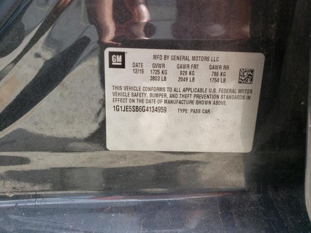 Photo 10 from auction – 2016 CHEVROLET SONIC LTZ with VIN 1G1JE5SB6G4134959