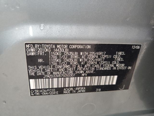 Photo 10 from auction – 2007 TOYOTA RAV4 with VIN JTMZD33V875050307