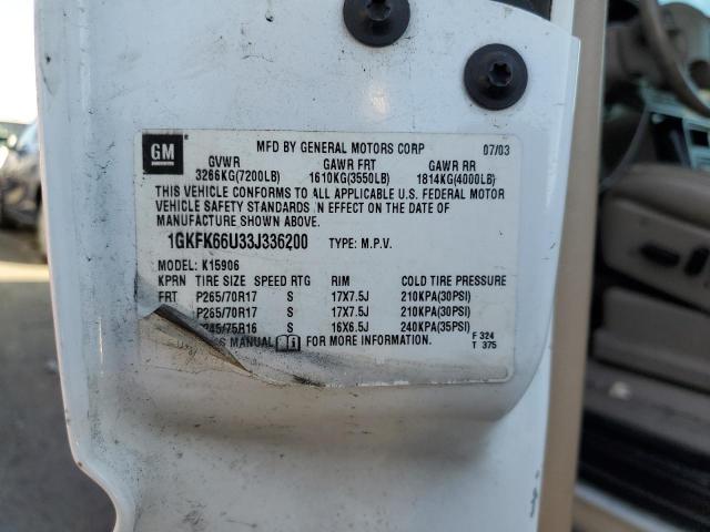 Photo 10 from auction – 2003 GMC YUKON with VIN 1GKFK66U33J336200