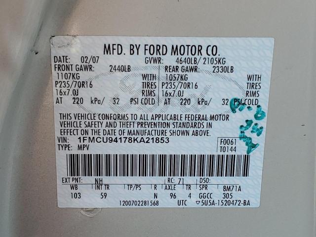 Photo 10 from auction – 2008 FORD ESCAPE LIM with VIN 1FMCU94178KA21853