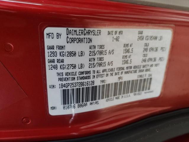 Photo 10 from auction – 2002 DODGE CARAVAN SE with VIN 1B4GP25372B616128