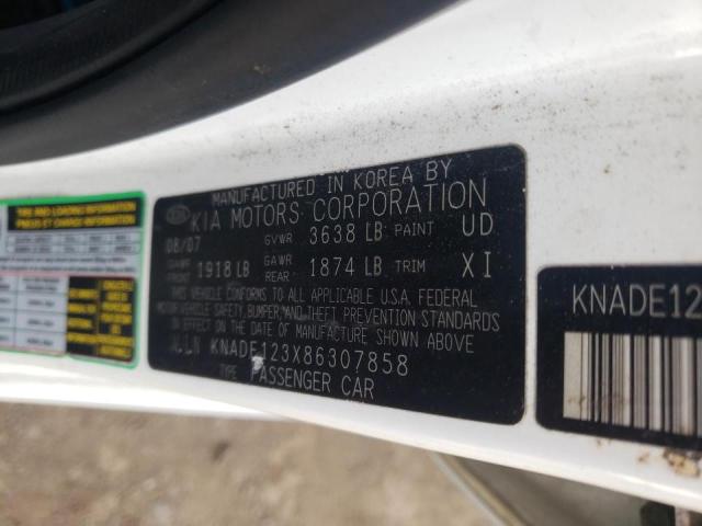 Photo 10 from auction – 2008 KIA RIO BASE with VIN KNADE123X86307858