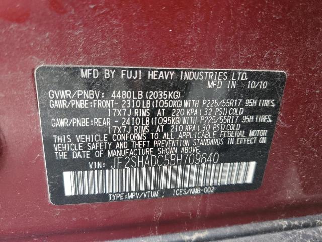 Photo 10 from auction – 2011 SUBARU FORESTER 2 with VIN JF2SHADC5BH709640