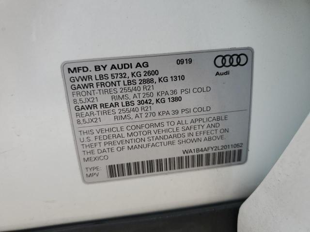 Photo 10 from auction – 2020 AUDI SQ5 PREMIU with VIN WA1B4AFY2L2011052