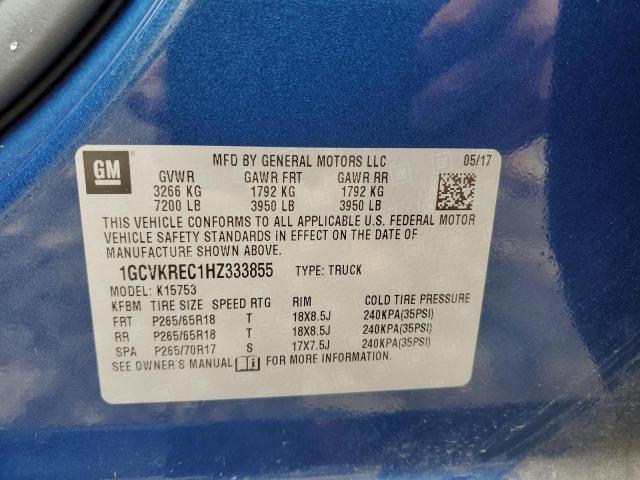 Photo 10 from auction – 2017 CHEVROLET SILVERADO with VIN 1GCVKREC1HZ333855
