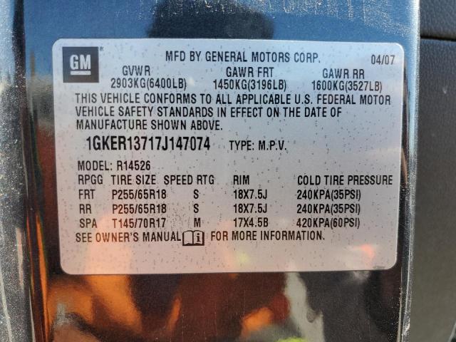 Photo 10 from auction – 2007 GMC ACADIA SLE with VIN 1GKER13717J147074