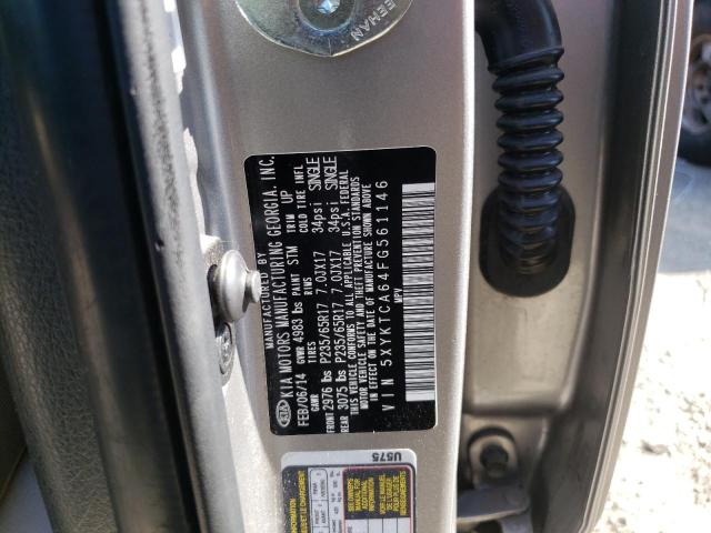 Photo 10 from auction – 2015 KIA SORENTO LX with VIN 5XYKTCA64FG561146