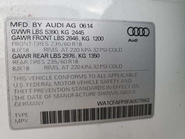 Photo 10 from auction – 2015 AUDI Q5 PREMIUM with VIN WA1CFAFP9FA007662
