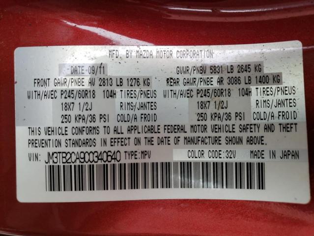 Photo 10 from auction – 2012 MAZDA CX-9 with VIN JM3TB2CA9C0340640