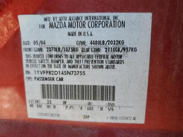 Photo 10 from auction – 2004 MAZDA MAZDA6 with VIN 1YVFP82D145N73755