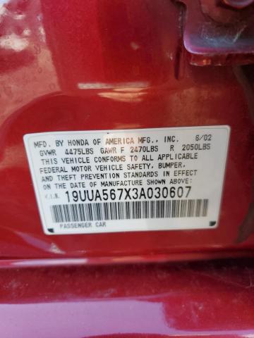 Photo 10 from auction – 2003 ACURA 3.2TL with VIN 19UUA567X3A030607