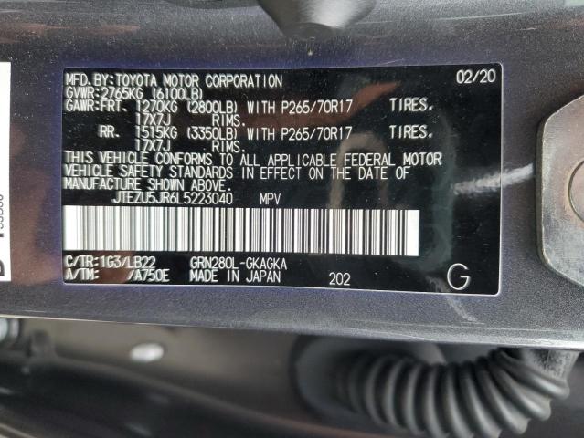 Photo 10 from auction – 2020 TOYOTA 4RUNNER SR with VIN JTEZU5JR6L5223040