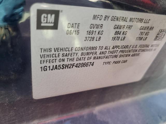 Photo 10 from auction – 2015 CHEVROLET SONIC LS with VIN 1G1JA5SH2F4206674