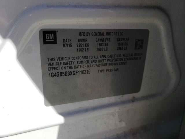 Photo 10 from auction – 2016 BUICK LACROSSE with VIN 1G4GB5G3XGF110319
