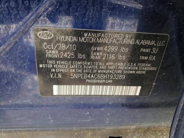 Photo 10 from auction – 2011 HYUNDAI SONATA GLS with VIN 5NPEB4AC6BH193289