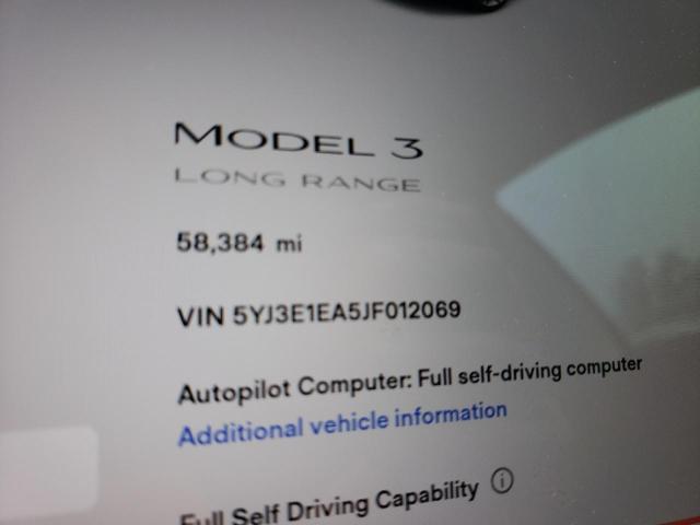 Photo 8 from auction – 2018 TESLA MODEL 3 with VIN 5YJ3E1EA5JF012069