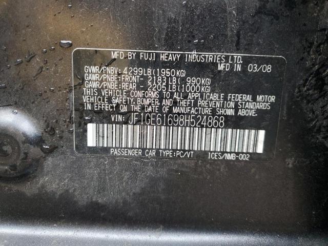Photo 10 from auction – 2008 SUBARU IMPREZA with VIN JF1GE61698H524868