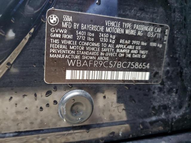 Foto 10 de la subasta – 2011 BMW 550 I con VIN WBAFR9C57BC758654