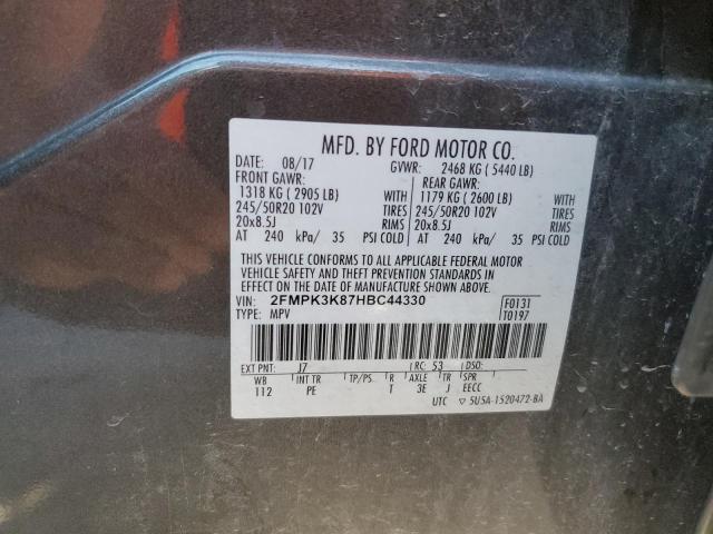 Photo 10 from auction – 2017 FORD EDGE TITAN with VIN 2FMPK3K87HBC44330