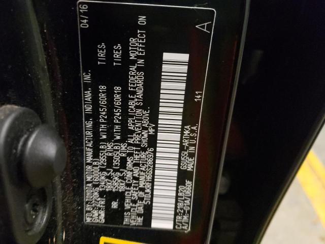 Photo 10 from auction – 2016 TOYOTA HIGHLANDER with VIN 5TDJKRFH6GS286976