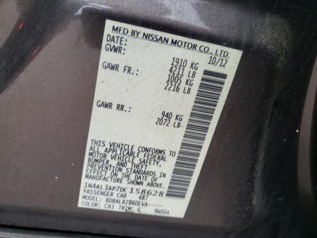 Photo 10 from auction – 2013 NISSAN ALTIMA 2.5 with VIN 1N4AL3AP7DC158628