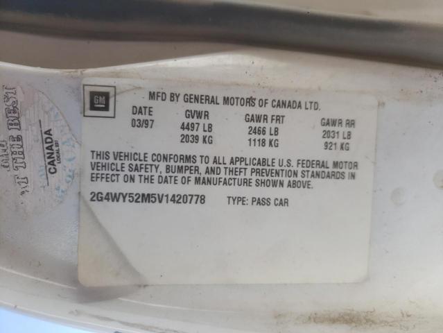 Фото 10 с аукциона – 1997 BUICK CENTUR LIM с VIN 2G4WY52M5V1420778