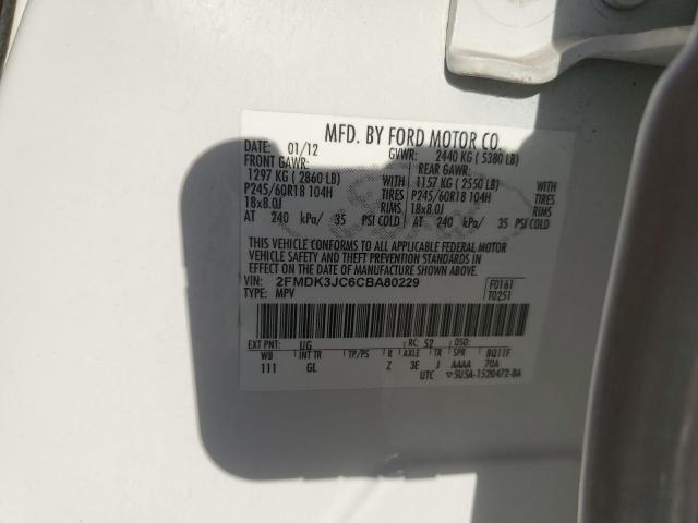 Photo 10 from auction – 2012 FORD EDGE SEL with VIN 2FMDK3JC6CBA80229