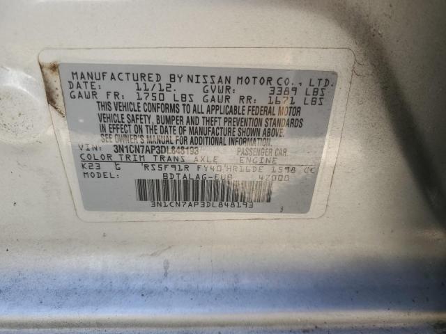 Photo 10 from auction – 2013 NISSAN VERSA S with VIN 3N1CN7AP3DL848193