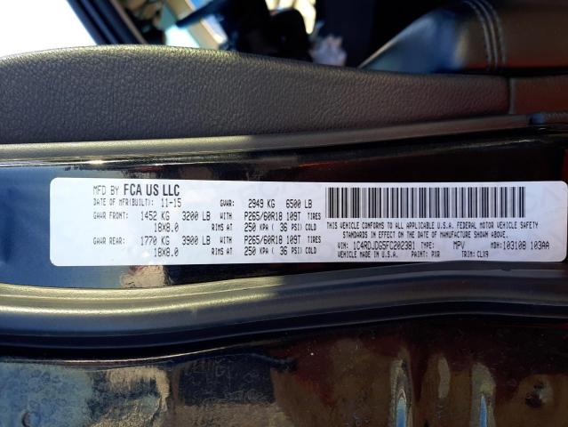 Photo 10 from auction – 2015 DODGE DURANGO LI with VIN 1C4RDJDG5FC202381