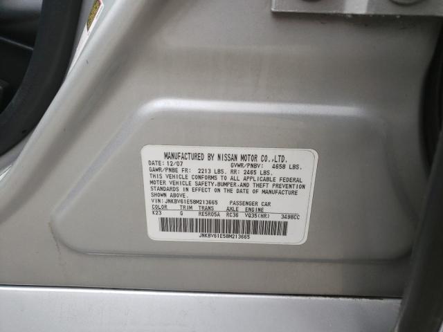 Photo 10 from auction – 2008 INFINITI G35 with VIN JNKBV61E58M213665