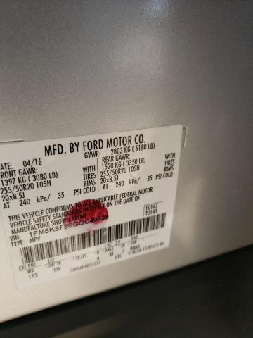 Photo 10 from auction – 2016 FORD EXPLORER L with VIN 1FM5K8F86GGC49539