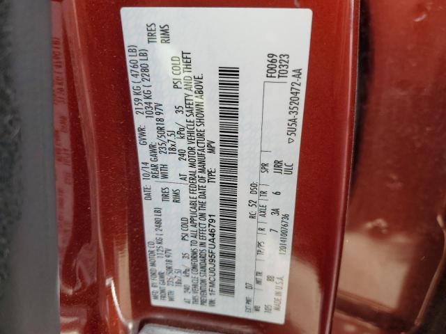Photo 10 from auction – 2015 FORD ESCAPE TIT with VIN 1FMCU0J95FUA46791