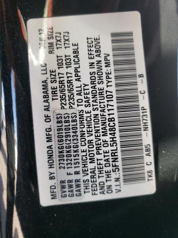 Photo 10 from auction – 2012 HONDA ODYSSEY EX with VIN 5FNRL5H48CB117107