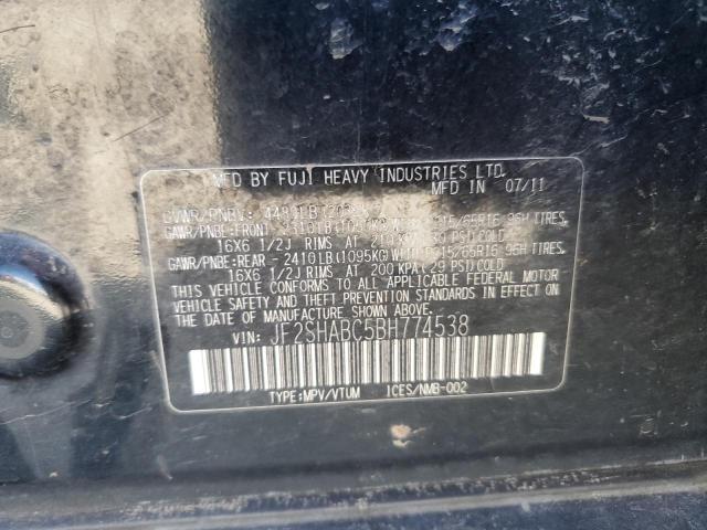 Photo 10 from auction – 2011 SUBARU FORESTER 2 with VIN JF2SHABC5BH774538