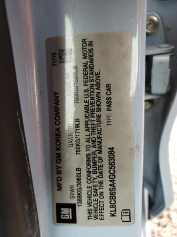 Photo 10 from auction – 2016 CHEVROLET SPARK LS with VIN KL8CB6SA4GC563084