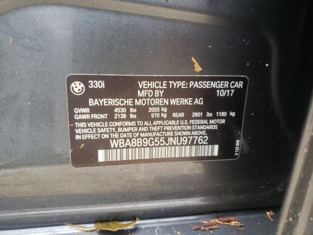 Photo 10 from auction – 2018 BMW 330 I with VIN WBA8B9G55JNU97762